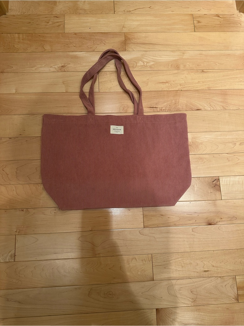 Sezane Dusty Rose Corduroy Tote Bag